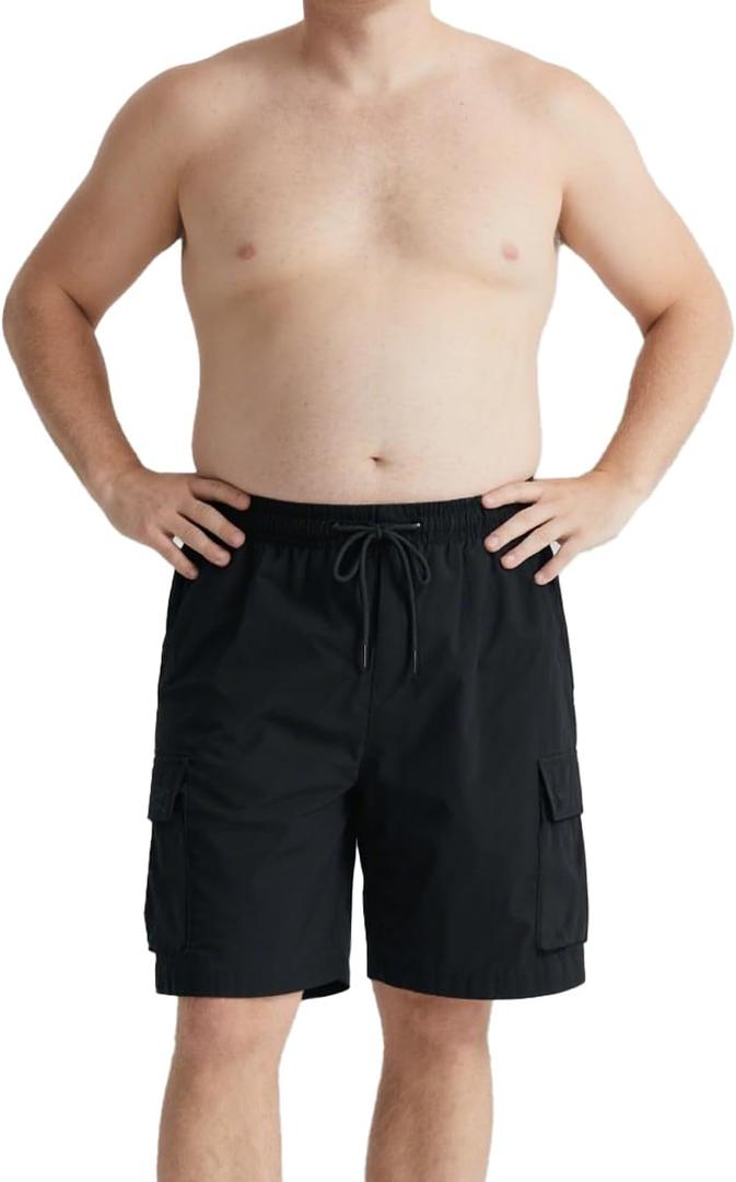 Men Big and Tall Cargo Shorts Quick Dry Work Shorts Outdoor Casual Summer Hiking Pants with Multi Pockets (Black), Size: 3X-Large Big Tall