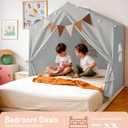 Kids Tent, Play Tent with Star Lights, Large Play Tents with 2 Windows, Kids Playhouse Indoor & Outdoor, Reading Nook, Christmas Toddler Tents for Girls & Boys, 52" x35" x 51", Gray