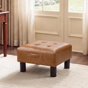 Joveco Small Ottoman Foot Stool,15" Square Upholstered Foot Rest with Legs, 15.7"D x 15.7"W x 8"H