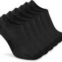 Busy Socks No Show Merino Wool Athletic Running Socks for Men Women,Low Cut Thin Soft Sport Wool Socks with Non-Slip Grips (Small-Medium, 6 Pairs Black1)