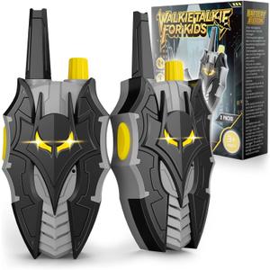 Bat Walkie Talkies for Kids with Flashing Eye Lights, Stealth Spaceship & Winged Dart Design, 2 Pack 2 Way Radio 3-12 Year Old Boy Toys, Outdoor Hiking Toys for Kid 3-5 4-6 6-8 8-10 Boys Birthday Gift