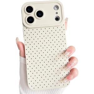 NITITOP Compatible for iPhone 17 Pro Case Cute Aesthetic Little Polka Dots Pattern Design for Women Men Girls Soft TPU Shockproof Stylish Full Camera Protective Phone Cover - White Black