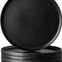 AmorArc Stoneware Dinner Plates Set of 6, 10.5 Inch Reactive Matte Glaze Ceramic Plates Set, Modern Dinnerware Dish set for Kitchen, Microwave, Dishwasher Safe, Scratch Resistant - Matte Black