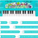 Raimy Mini Keyboard Piano for Kids, 32 Keys Portable Piano Early Learning Educational Electronic Music Keyboard Instrument Toys for 3 4 5 6 Year Old Boys and Girls (Blue)