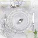 I00000 100 Silver Plastic Bowls, 12 oz Disposable Bowls, Premium Disposable Heavy Duty Plastic Bowl for Birthday, Wedding & Party