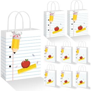 Jpfezry 27 Pcs Teacher Appreciation Gift Bags Bulk with Handles Pencil Cards for Back to School End of Year Party Favor