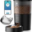 IMIPAW Automatic Cat Feeder, 5G WiFi Food Dispenser with APP Remote Control, Pet Dry Food Smart Feeder, Programmable Timed Feeding, Dual Power Supply, 1-10 Meals, Desiccant Bag, Stainless Steel Bowl