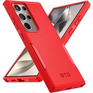 NTG for Samsung Galaxy S24 Ultra Case, [2 Layer Structure Protection] [Military Grade Anti-Drop] Lightweight Shockproof Protective Phone Case for Galaxy S24 Ultra 5G 6.8 inch 2024-Red