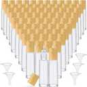 Sumind 150 Pcs Essential Oil Roller Bottles 10 ml Glass Empty Roll on Bottles with Stainless Steel Balls Leak Proof with 5 Funnel for Travel Essential Oil(Clear, Wood)