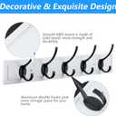 HOME MASTER HARDWARE Coat Rack Wall Mount White,MDF Wall Mounted Coat Hooks for Hanging Coats, 27" Hat Rack for Wall with 5 Black Hooks