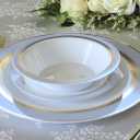 " OCCASIONS " 40 Piece Chargers pack Wedding Party 12'' Disposable Plastic Charger Plates/Chargers (Ritz Blue & Gold)