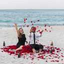 4 x CO-RODE 1200pcs Wedding Decoration Silk Dark Red and Burgundy Rose Petals, Artificial Flowers(Burgundy)