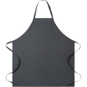 Full-Length Bib Apron with Adjustable Neck Strap  Durable & Easy-Care Chef Apron for Kitchen, Restaurant & Caf (Charcoal Gray)