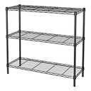 Standing Shelving Units, 36" W x 14" D x 32" H Metal Storage Shelves, Adjustable Carbon Steel Wire Shelving Rack Display Shelf for Garage Bathroom Kitchen Home Office (3-Tiers, Black)
