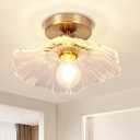 Chandelier, Flush Mount Ceiling Light, Clear Glass Shade Light Fixture, 1 Light Lighting Fixture for Bedroom,Dining Room,Kitchen, Hallway (Clear 4111CL)