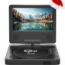 9.5" Portable DVD Player with 7.5" Swivel Display Screen, 5-Hour Built-in Rechargeable Battery, Car DVD Player,Supports SD Card/USB/CD/DVD and Multiple Disc Formats, High Volume Speaker