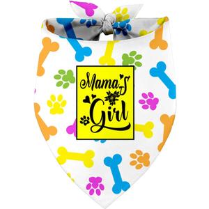Mamas Girl Dog Bandana, Dog Mom's Girl Gift Dog Bandana, Pet Scarf Accessories, Printed Dog Bandanas Gift for Dog Lover Birthday or Christmas, for Small Medium Large Dogs(M9)