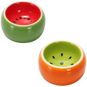 Hamiledyi 2PCS Hamster Bowl Ceramic Food Water Feeding Dish for Gerbil Mouse Rat Hedgehog Sugar Glider