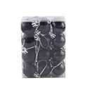 Bestjybt 24pcs 1.18" Small Christmas Ball Ornaments Shatterproof Christmas Decorations Tree Balls for Holiday Wedding Party Decoration, Tree Ornaments Hooks Included (Black, 3cm/1.18")