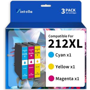 Remanufactured Ink Cartridge Replacement for Epson 212 212XL T212 T212XL Ink Cartridges Color Only for Workforce WF-2830 WF-2850 Printer (1 Cyan, 1 Magenta, 1 Yellow)