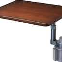 Car Cup Holder Tray Table, 360°Rotating Adjustable Car Desk for Eating & Laptop, Walnut Wood Cup Holder Tray, Fits Round Cup Holders 2.6"-3.65", Compatible with Tesla Model 3/Y/S and Most Vehicles