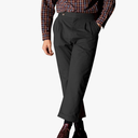 Gurkha Cotton Pants Men's Italian Double Pleated Casual Pants Formal Wedding Party Wear Pant (Black, 38)