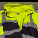 wefeyuv Hi Vis Men's Solid Color Reflective Visibility Sweatshirts Pullover (Medium, Zip-yellow/Navy)
