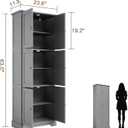 ChooChoo Tall Bathroom Storage Cabinet with 6 Doors, Freestanding Floor Cabinet with Adjustable Shelves, Grey Pantry Cabinet for Bathroom, Kitchen, Laundry Room, 23.6 inches x 11.8 inches x 63 inches
