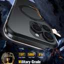 Oterkin Magnetic for iPhone 16 Pro Case Compatible with MagSafe [Foldable Invisible Stand][Tempered Glass Screen Protector & Full Camera Protection] 15FT Military Dropproof Phone Case (Black)