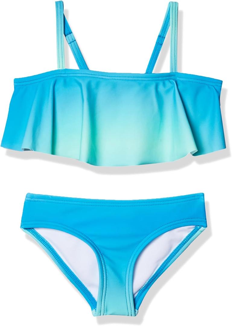 Kanu Surf Girls' Karlie Flounce Bikini Beach Sport 2 Piece Swimsuit