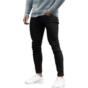 GINGTTO Skinny Jeans Men Slim Fit Stretch Black Jeans Men Tapered Leg 33×32