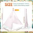 Windyun 6 Pcs Kids Teepee Tent Foldable Washable Indoor Outdoor for Boys Girls Toddler Boho Sleepovers Birthday Pajama Party Spa Supplies(63 Inch,White)