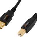 Amazon Basics 24-Pack High-Speed USB 2.0 Cable, USB-A to USB-B for Printers or External Hard Drive, Gold-Plated Connectors, 6 Foot, Black