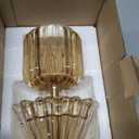 Small Battery Operated Lamp with Timer, Tiny Cordless Glass Table Lamp for Home Decor, Kitchen, Bathroom, Birthday Gift for Women, Jelly Amber