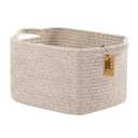 COMFY-HOMI Storage Basket for Shelves, Woven Baskets for Storage, Cotton Rope Basket for Toys,Towel Baskets, Toy Storage Organizer, Storage Cube Bin, Organization and Storage-All Brown (13.5"X11"X9.5")