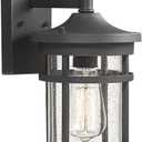 Bestshared Outdoor Wall Sconces, Outdoor Wall Lantern Lamp,Modern Exterior Lighting Fixture for Front Porch with Seeded Glass Shade for Porch(Black) (11.3" Height)