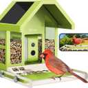 Birdfy Smart Bird Feeder with Camera, Durable Metal Bird Feeders for Outdoors, Auto-Detect & Record HD Videos, Instant Alerts & Live View, Solar Powered, Weatherproof for Backyard, Ideal Gift for Mom, Green