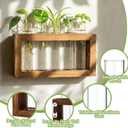 3-Pack Glass Plant Propagation Stations with Wooden Stand, Gardening Gifts for Women Mom Plants Lovers, 15 Glass Test Tubes Vases for Hydroponic Plants Desktop Terrarium Decor