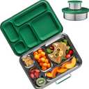 Stainless Steel Bento Box Kids, Kids Metal Bento Lunch Box BPA Free Lunch Box Containers 304 Stainless Steel Bento Box for School and Office (Green)