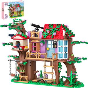 Bird Tree House Building Block Set Creative Forest Playhouse Toy with Swing Ladder and Bird Nest Nature Adventure Kit for Nature Loving Kids Teens