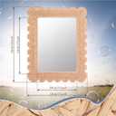 Small Scalloped Rattan Wall Mirror 23" x 17" Decorative Mirror