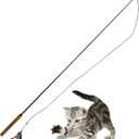Forever Stick - The Unbreakable Cat Teaser Wand, Extra Long Durable Interactive Toy for Indoor Cats, Cat Fishing Pole Toy for Bored Indoor Adult Cats, Feather String Toy On Stick Enrichment