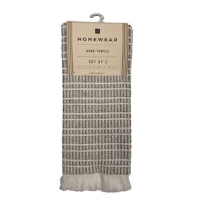 2 x HomeWear Hand Towels Set of 2, 15 in. x 25in, Green 