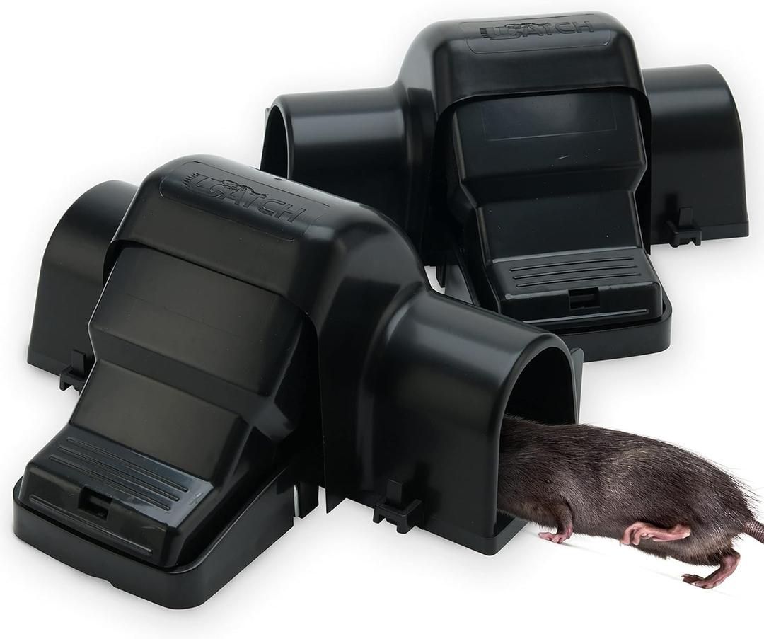 Rat Traps Indoor and Outdoor - Dual-Entry Large Rat Trap Outdoor and Indoor for Home, Garden and Restaurant with 99.9% Trap Rate | Easy to Use Rodent Traps with Safe Hands Free Design - UCatch (Pack of 2)