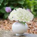 White Hydrangea Artificial Flowers Bulk, 30 Pcs Faux Hydrangea Flowers Heads, Artificial Fake Silk Hydrangea Flowers with Stems, White Flowers Artificial for Decoration Wedding Dcor
