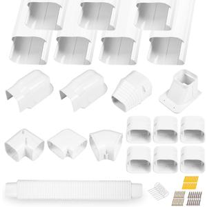 LyPrem 25Ft Mini Split Line Set Cover 3" PVC Line Cover Kit for Mini Split and Central Air Conditioner & Heat Pump
