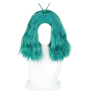 Women's Short curly cute Wig, Costume for Helloween party (Cyan)