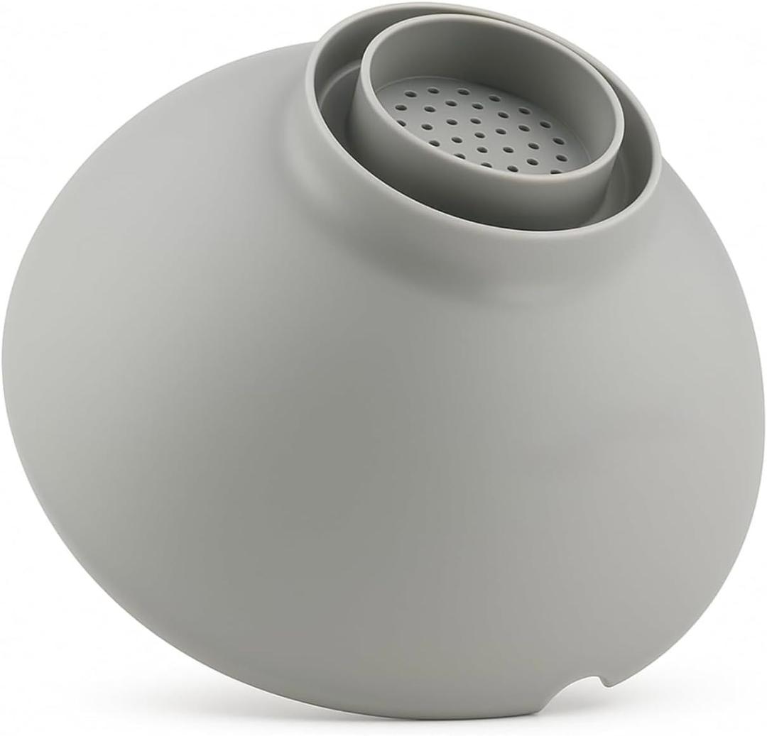 Ultimate Grease Drainer & Food Strainer Heat Resistant Silicone Colander for Ground Beef, Bacon, Pasta & Vegetables, Fits Pans, Cans & Jars, Dishwasher Safe