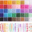 3mm Seed Beads, 39 Colors Glass Seed Beads for Jewelry Making, 9600pcs 5 Types Small Beads for Bracelets, Friendship Bracelet Beads for Girls Adults