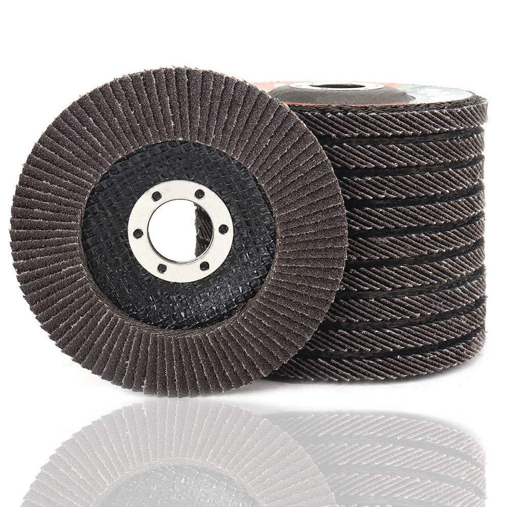 SI FANG 240 Grit Flap Discs 4 1/2 Inch Aluminum Oxide 10 Pack Angle Grinder Attachment Sanding Disc Blending Grinding Finishing